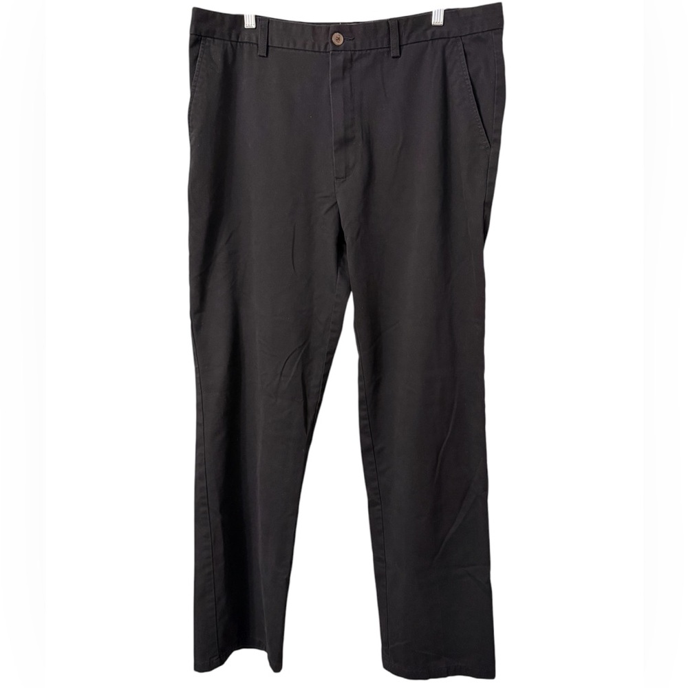 St. John's Bay Black Chinos Classic Straight-Leg Easy Care Flat Front Size 38x34